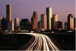 Houston, Texas skyscraper skyline at night