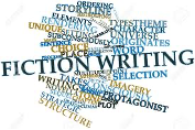 A pile of literary words and phrases that feature "Ficiton Writing"