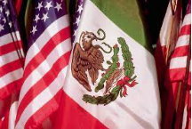 The U.S. and Mexican flags side by side