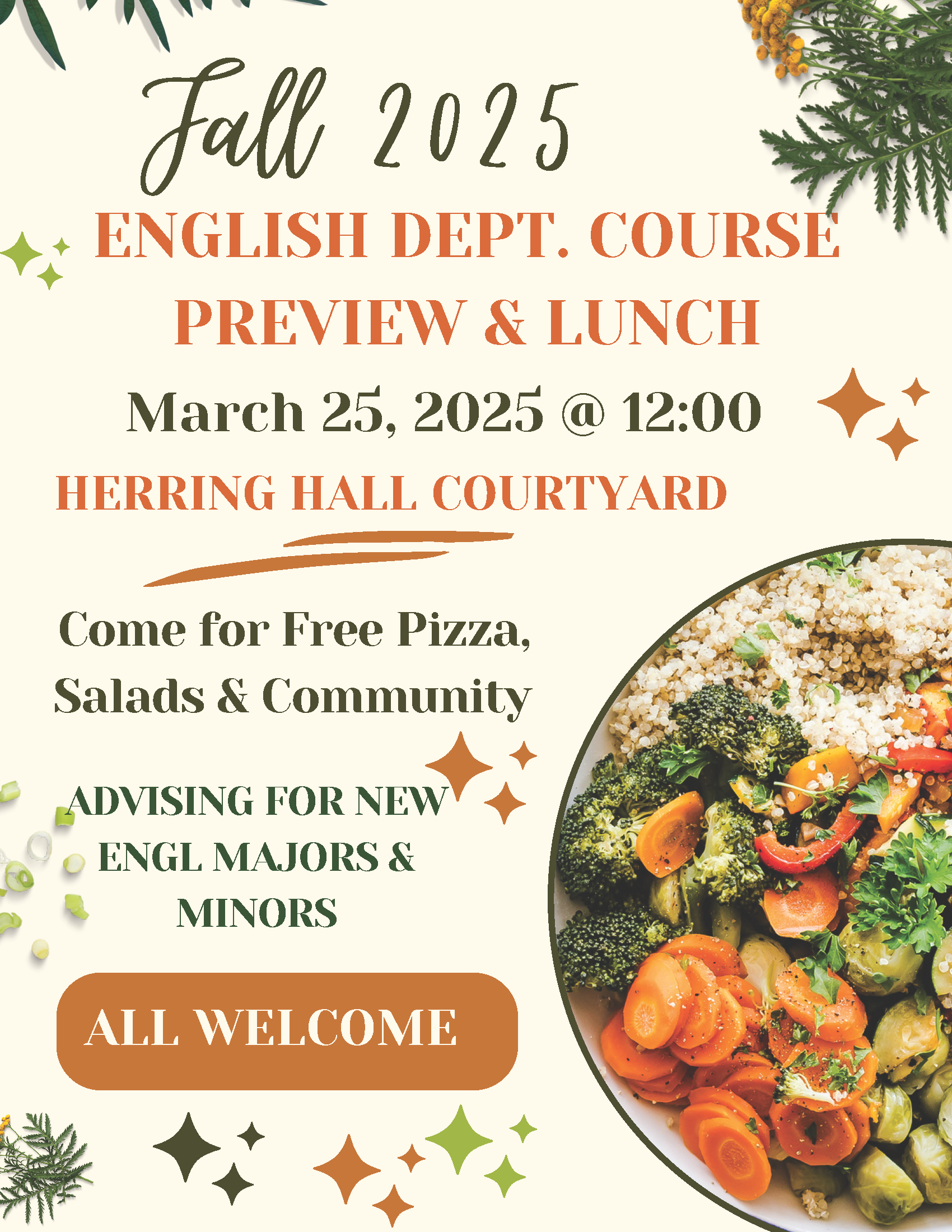 The English Department’s Fall 2025 Course Preview Flyer