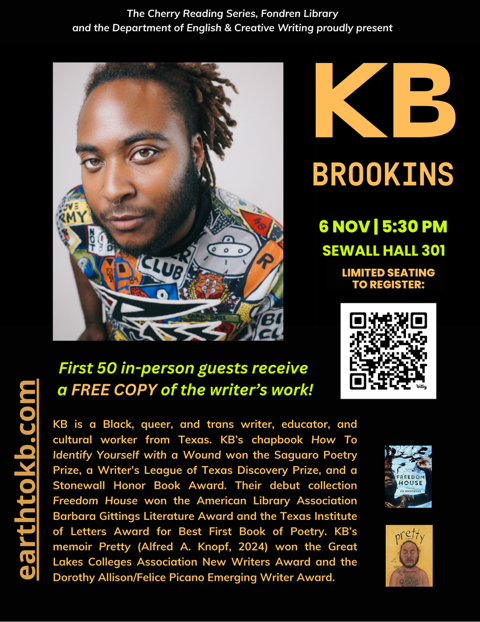 Cherry Reading Series featuring KB Brookins | Rice University ...