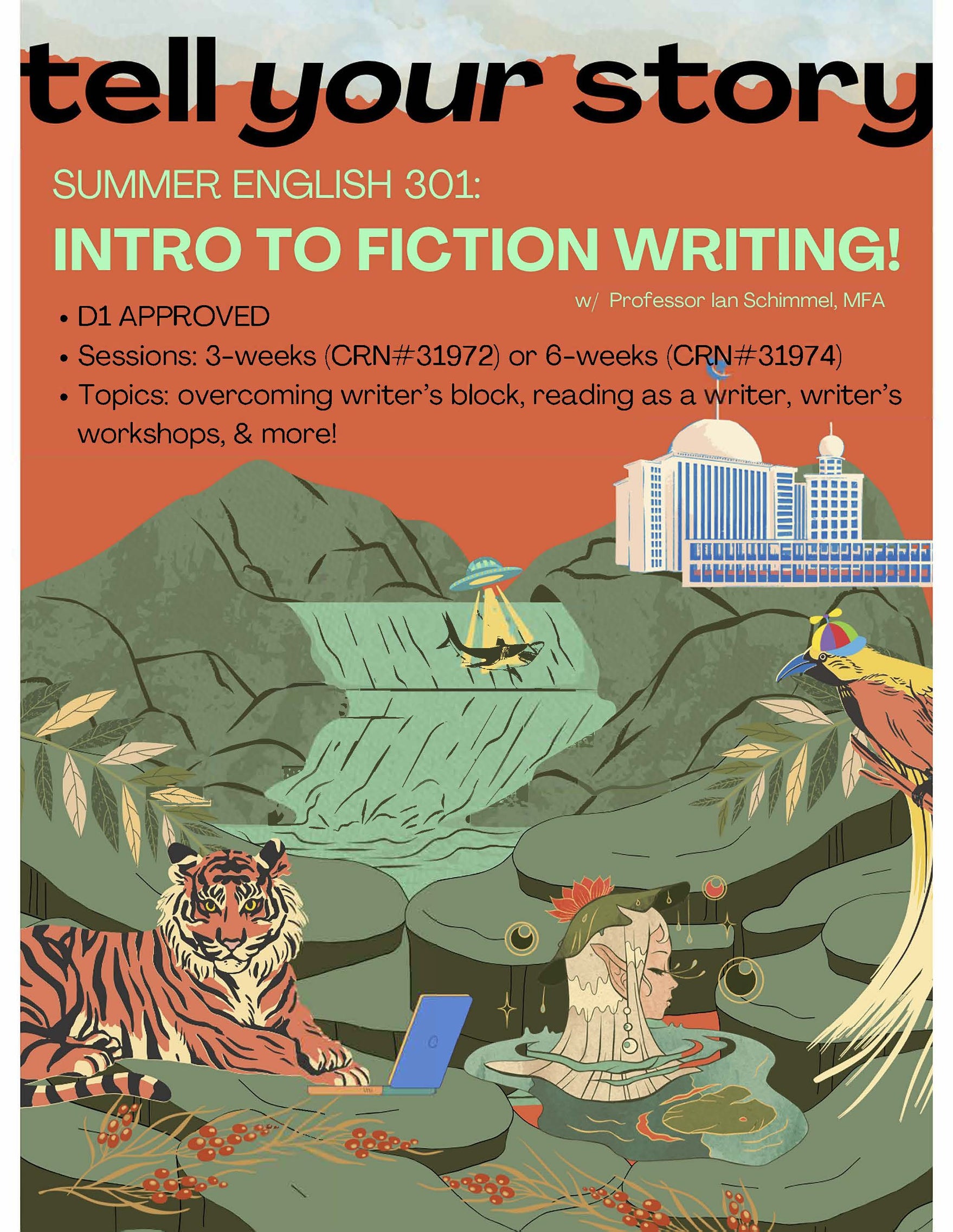 Rice University Summer Class flyer for Intro to Fiction Writing