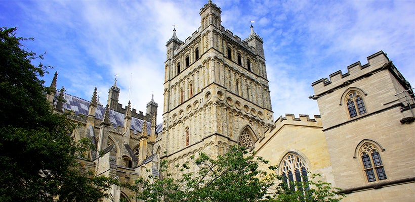 A photo of a building at the University of Exeter in Exeter, England.