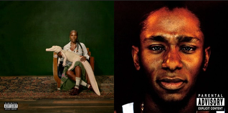 The covers of Doechii's Alligator Bites Never Heal and Mos Def's Black on Both Sides
